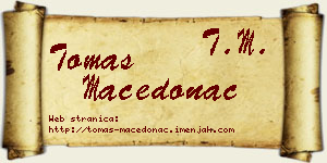 Tomas Macedonac vizit kartica